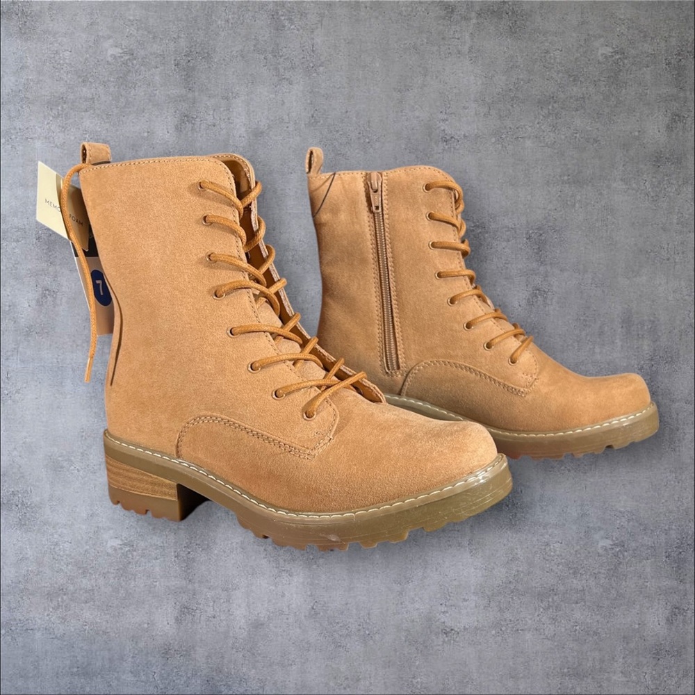 Universal Thread LaceUp Ophelia Side Zip Combat Boots with  Memory Foam - Picture 4 of 14